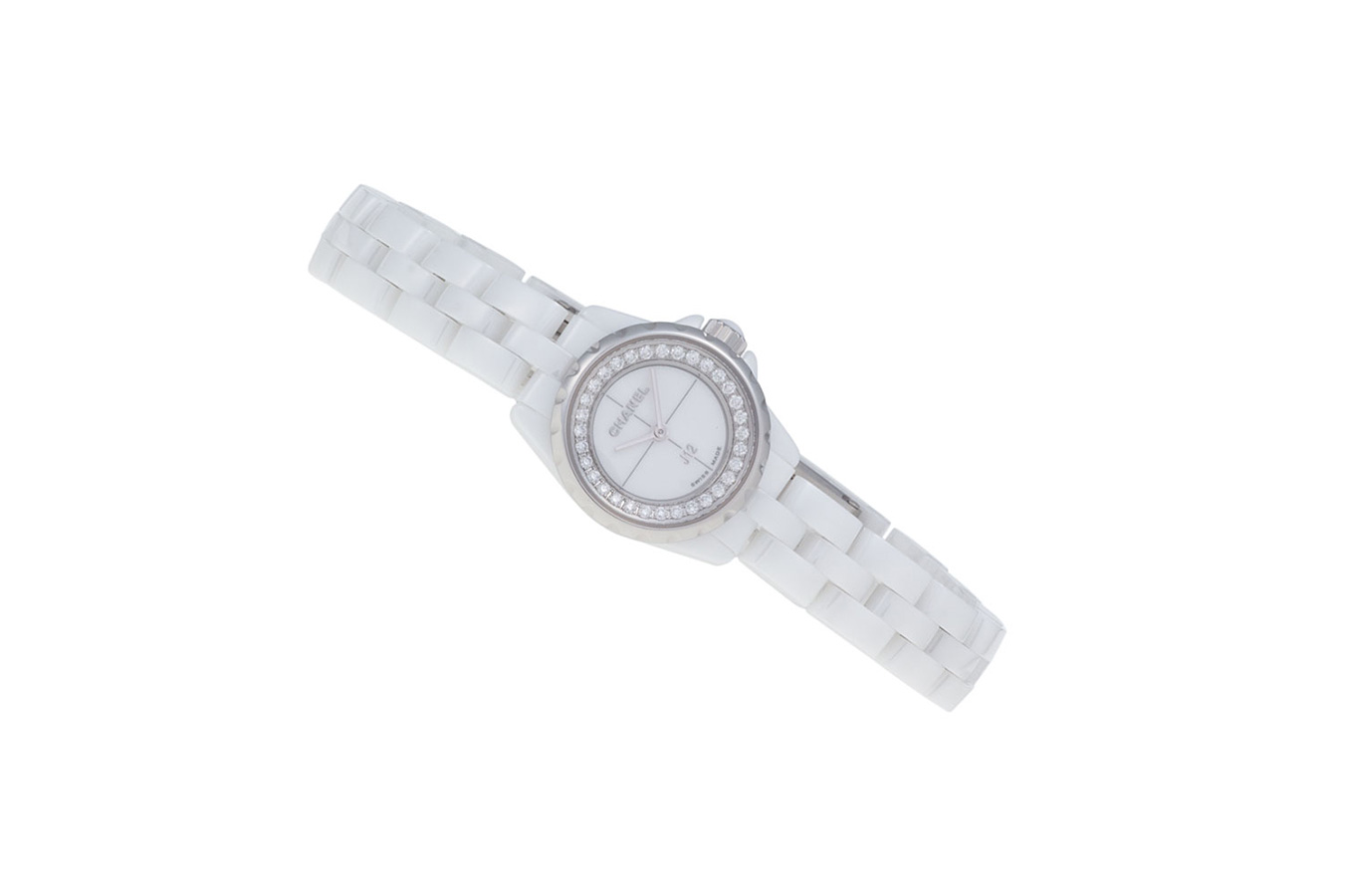 Chanel J12 XS White Dial Diamond Ceramic Strap Women's Watch H5237