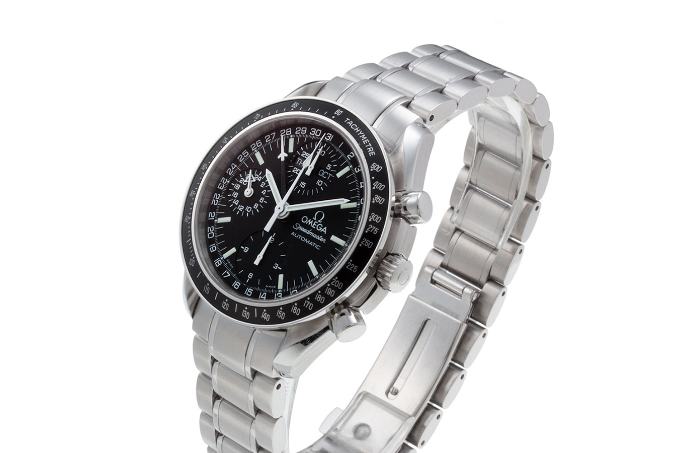 オメガ スピードマスター デイト グランプリ 40周年限定 Speedmaster Date Grand Prix 40th Anniversary 3511.60 保証書 SS メンズ時計 ピンク 仕上げ済 美品