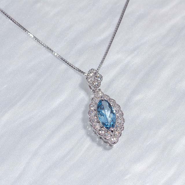 AQUAMARINE PENDANT NECKLACE SANTAMARIA アクアマリン　ペンダントネックレス サンタマリアカラー