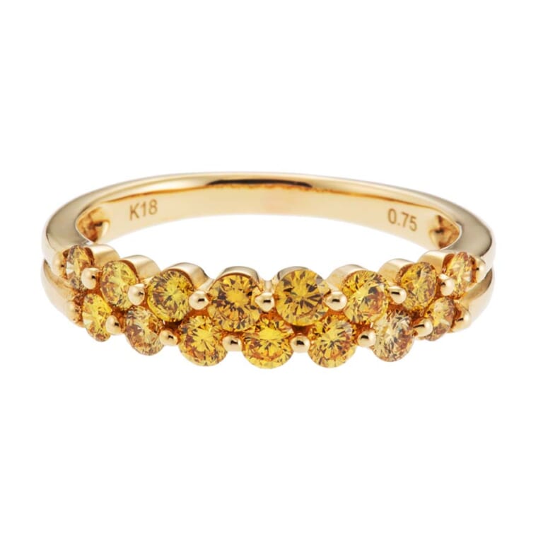 ノーブランド ナチュラルイエローダイヤモンドリング YG