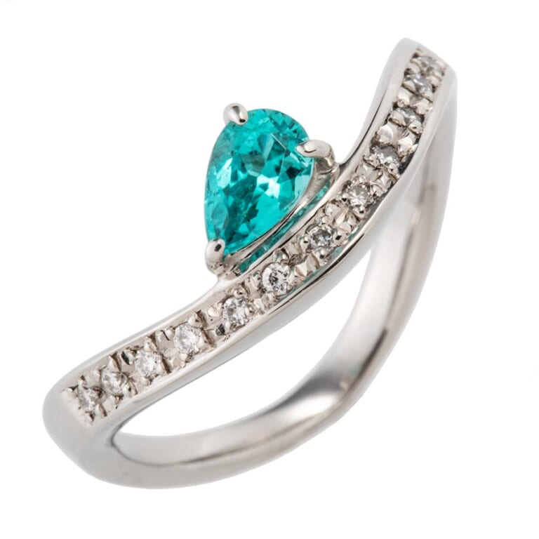 ノーブランド マーキースカットパライバトルマリンリング PT900