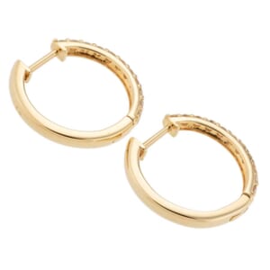 ノーブランド ダイヤモンドフープピアス YG