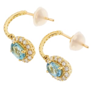 ノーブランド アクアマリンスイングピアス YG