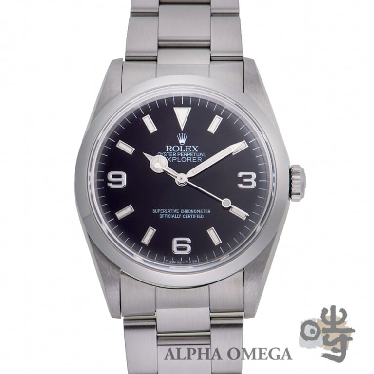 ロレックス エクスプローラーI Ref.14270 スチール(SS) 1992年 N番 先端ドット/シングルロック/トリチウム ヴィンテージ メンズ 腕時計