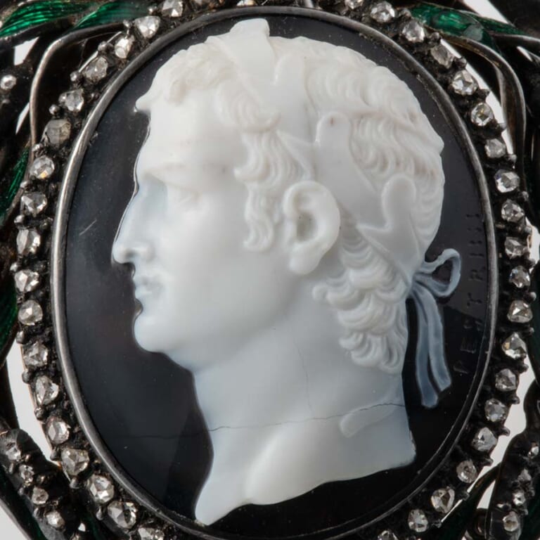 アンティーク 18世紀　アウグストゥスカメオ　ペストリーニ作
