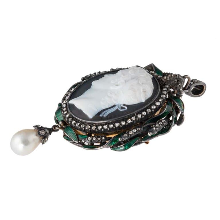 アンティーク 18世紀　アウグストゥスカメオ　ペストリーニ作