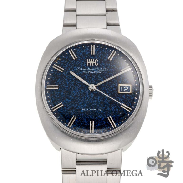 IWC インターナショナル ウォッチ カンパニー オールドインター オーバル ワンピースケース ブルーカモフラージュ/マーブル Ref.815 Cal.8541B スチール(SS) 1973年 211番 ヴィンテージ メンズ 腕時計