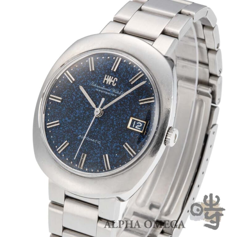 IWC インターナショナル ウォッチ カンパニー オールドインター オーバル ワンピースケース ブルーカモフラージュ/マーブル Ref.815 Cal.8541B スチール(SS) 1973年 211番 ヴィンテージ メンズ 腕時計