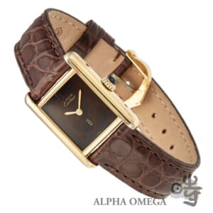 カルティエ マスト タンク タートル/ウッド SM 手巻 Ref.19 756 13 ヴェルメイユ メッキ (SV/YGP) ベッコウ/マーブル 1980年代 ヴィンテージ レディース 腕時計