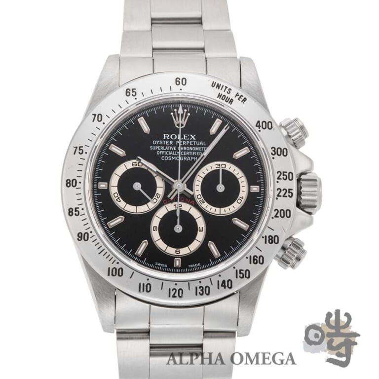 ロレックス コスモグラフ デイトナ Ref.16520 225タキメーター ルミノバ黒文字盤 1989年 L3番 シングルバックル/ストーンテクスチャ ヴィンテージ メンズ 腕時計