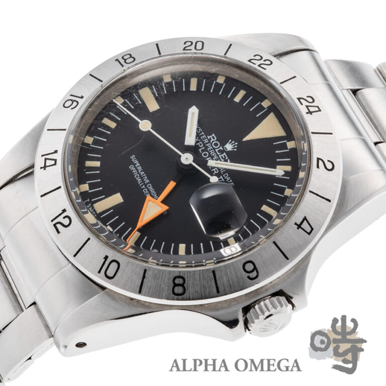 ロレックス エクスプローラーII マーク2文字盤/ベゼル 保証書付き Ref.1655 スチール(SS) 1972/1973年 350番 パンプキン ヴィンテージ メンズ 腕時計