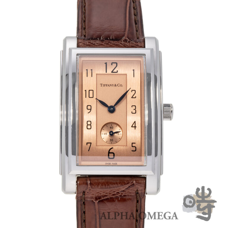ティファニー グランド レクタンギュラー サーモンピンク Ref.19474666 2000年代 メンズ 腕時計
