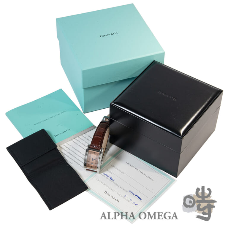 ティファニー グランド レクタンギュラー サーモンピンク Ref.19474666 2000年代 メンズ 腕時計