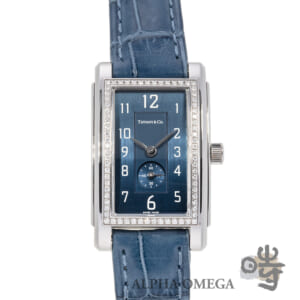 ティファニー グランド レクタンギュラー ブルー ダイアベゼル Ref.19474623 スチール(SS) 2000年代 レディース 腕時計