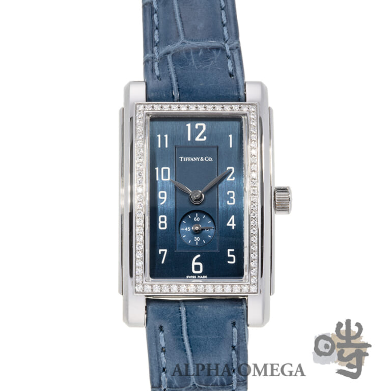 ティファニー グランド レクタンギュラー ブルー ダイアベゼル Ref.19474623 スチール(SS) 2000年代 レディース 腕時計