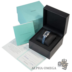 ティファニー グランド レクタンギュラー ブルー ダイアベゼル Ref.19474623 スチール(SS) 2000年代 レディース 腕時計