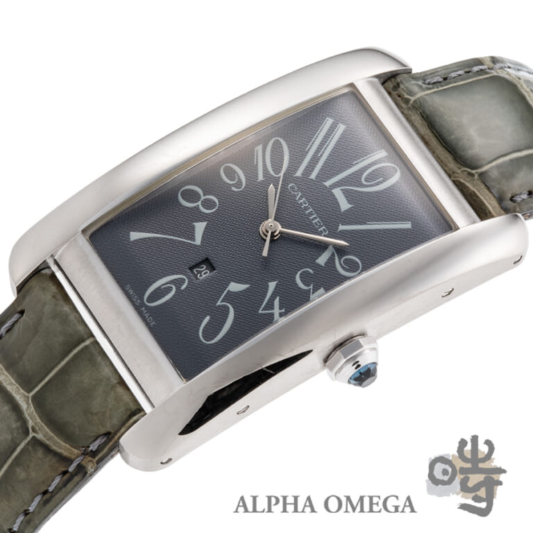 カルティエ タンク アメリカン LM グレーアラビア Ref.W2605229 ゴールド(WG) 2000年代 ヴィンテージ メンズ 腕時計